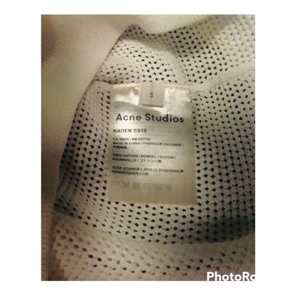 Mens Acne Studios Mesh Net Long Sleeve Shirt.  Color: Ivory/Cream Size:  Small - Picture 6 of 6